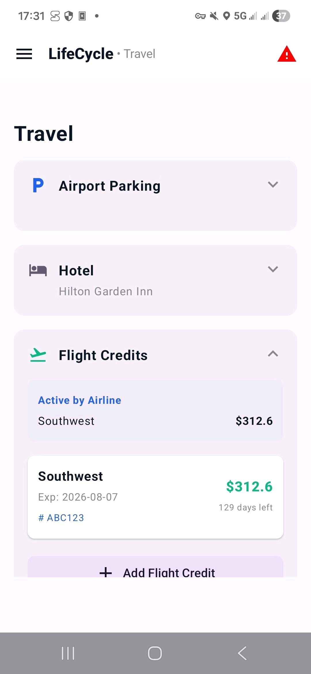 Travel logistics interface